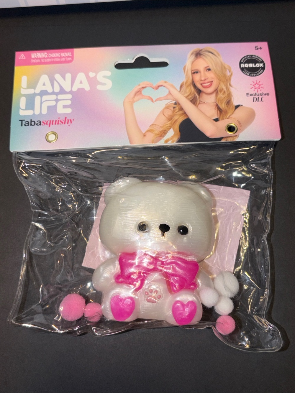 Lana's Life Tabasquishy White Bear Squishy with Pink Bow
